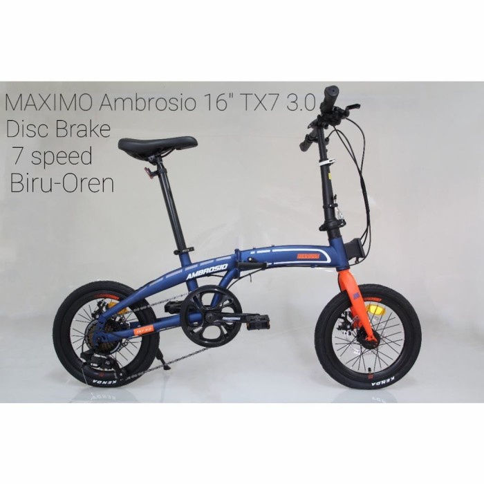 Sepeda Lipat 16 Maximo Piegare Ambrosio Tx7 3.0 Disc Brake New #Original