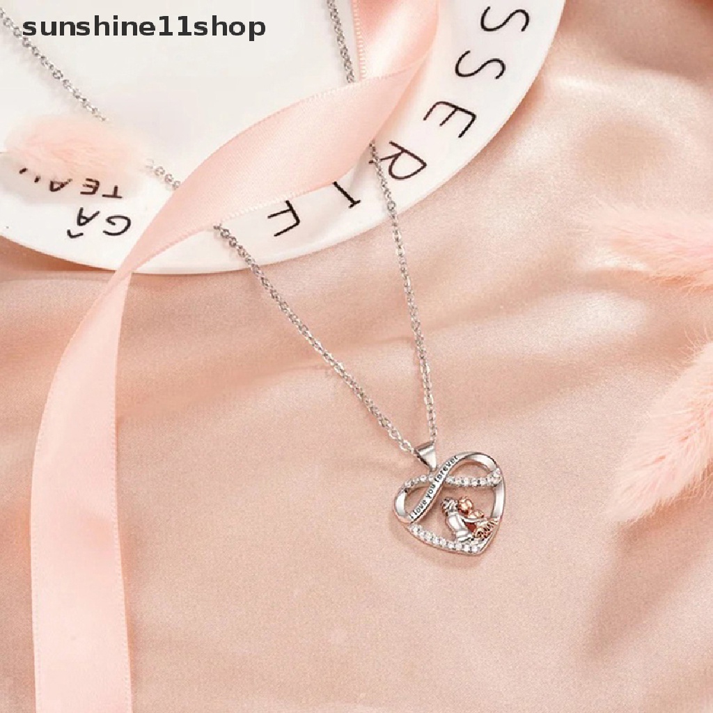 Sho Kalung Cucu Nenek Dengan Kartu I Love You Forever Heart Necklace Tidak Biasa Hadiah Keluarga Kreatif Liontin Kalung N