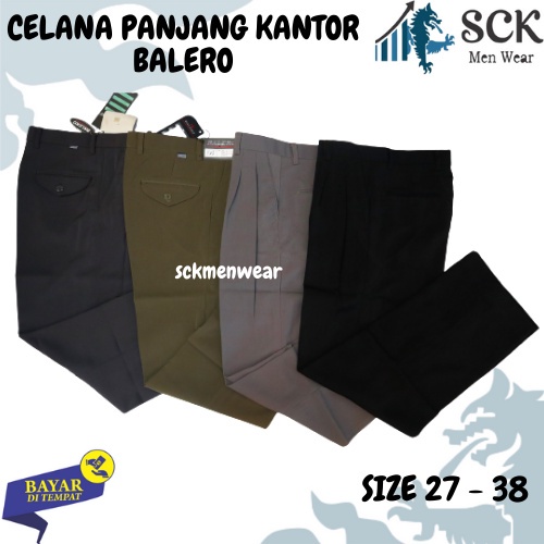 Celana Panjang Basic BALERO Pria Model Reguler Standar size 28-38 / Pakaian Kerja Kantor Formal  - sckmenwear GROSIR