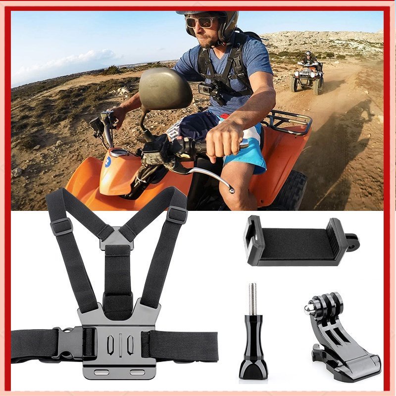 5PCS/Set Chest Strap/ Body Belt Holder Clip/Tali Dada Handphone/Mount Kamera Body Belt Holder HP Clip Clamp Smartphone Universal Topi