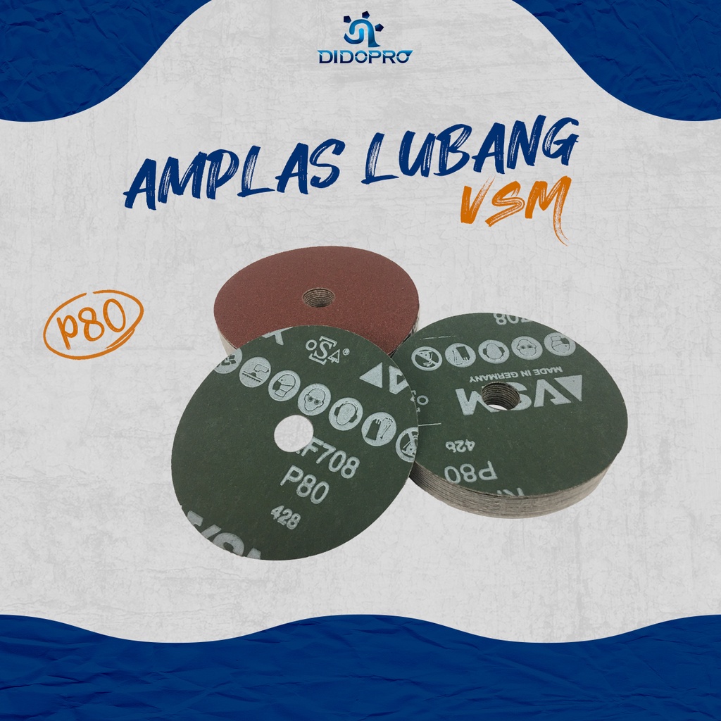 VSM Amplas Bulat Velcro 4&quot; Grid 60 80 100 150 / Amplas tempel 4inch P60 P80 P100 P150