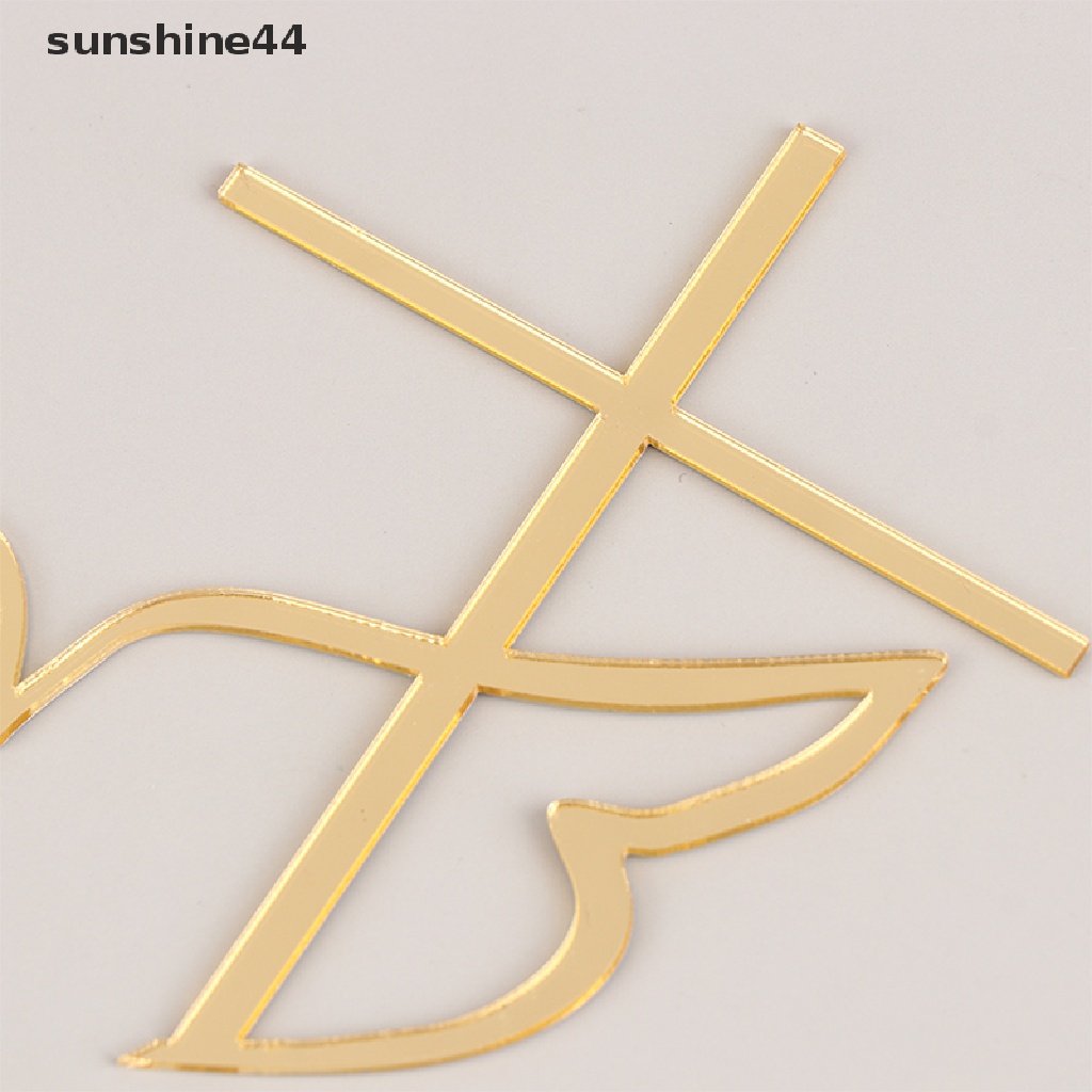 Sunshine Dove Cross Topper Hiasan Insert Kue Akrilik Minimalis Perjamuan Pertama ID