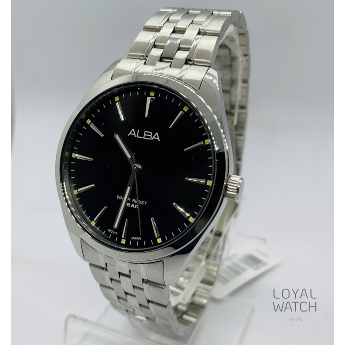 Jam Tangan Alba Pria ARX109 Silver Hitam Original Garansi Resmi