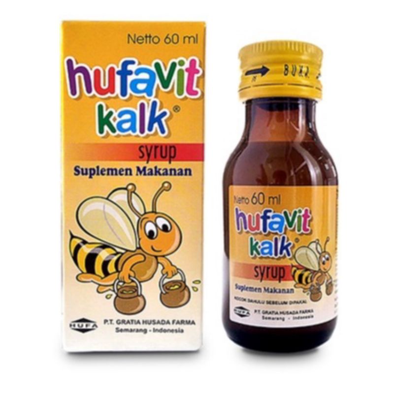 HUFAVIT KALK SIRUP 60 ML I Suplemen Multivitamin dan Kalsium Untuk Anak-Anak