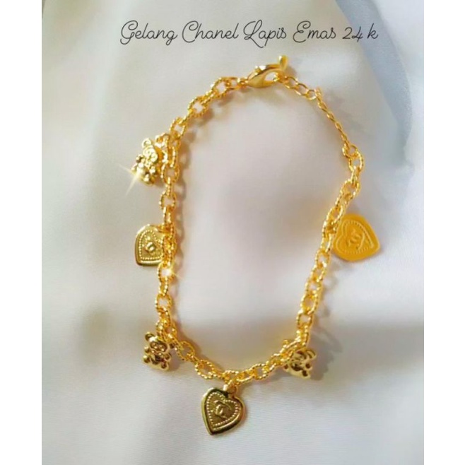 Gelang LoveChanel lapis emas kekinian