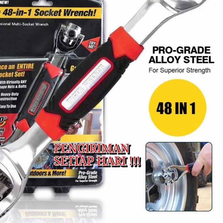 ♞ Kunci Socket Wrench Multi Tool Putar Kunci 48 IN 1 Multifungsi ➯