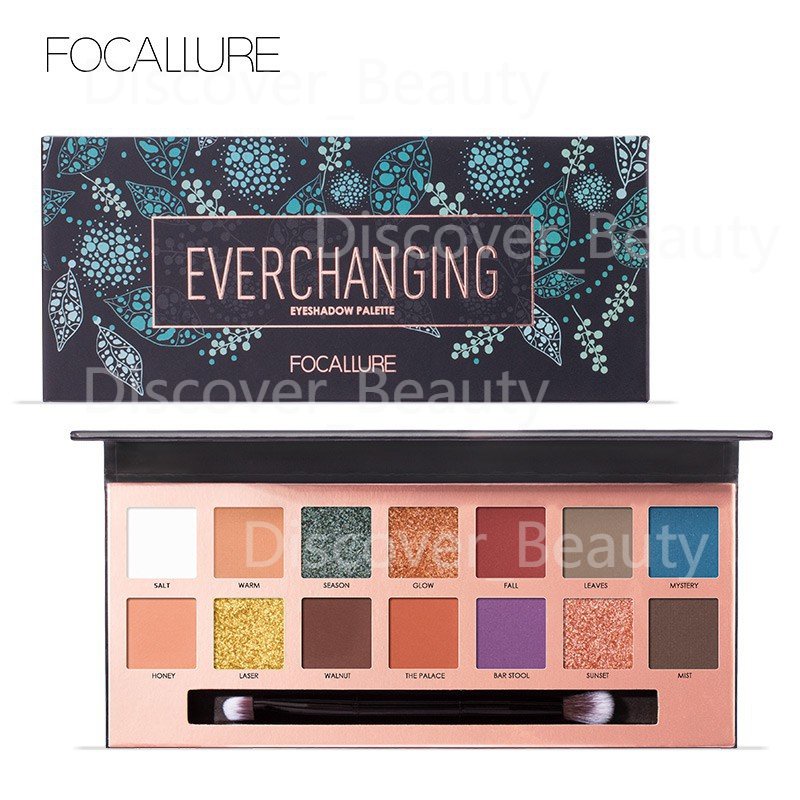 FOCALLURE EVERCHANGING / TROPICAL VACATION Eyeshadow Palette With Brush- 14 Colors