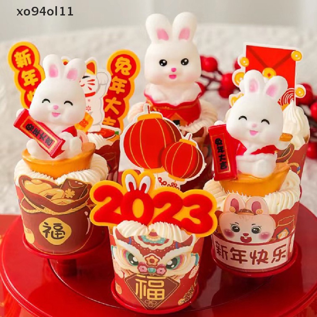 Xo 1PC Tahun Baru Kelinci Desktop Ornamen Kelinci Mini Dekorasi Meja Resin Zodiak Kelinci Kecil Lucu Dekorasi Kue Hadiah Natal OL