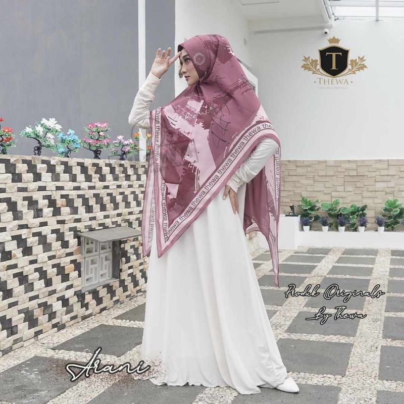 Khimar printing payet / khimar motif arani payet ori Thewa / hijab instan printing / jilbab ceruty b
