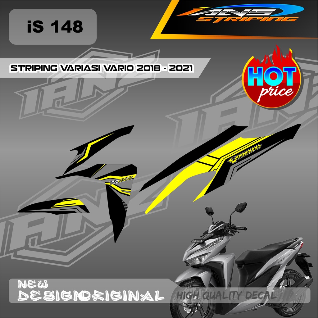 STIKER STRIPING VARIO TECHNO 11 MOTIF GRAFIK SIMPEL  BAHAN BERKUALITAS SUDAH MENGGUNAKAN LAMINASI ANTIGORES  / DECAL KERETA VARIO IS148