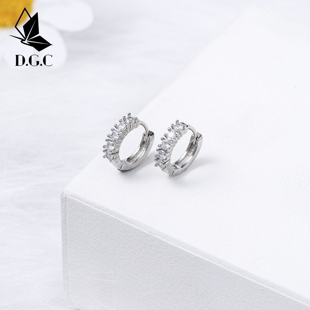 ♥️✅COD✨Anting Korea Titanium Wanita Anti Karat Perhiasan Murah Earrings Silver Hoop Aksesoris Anting Pria D620