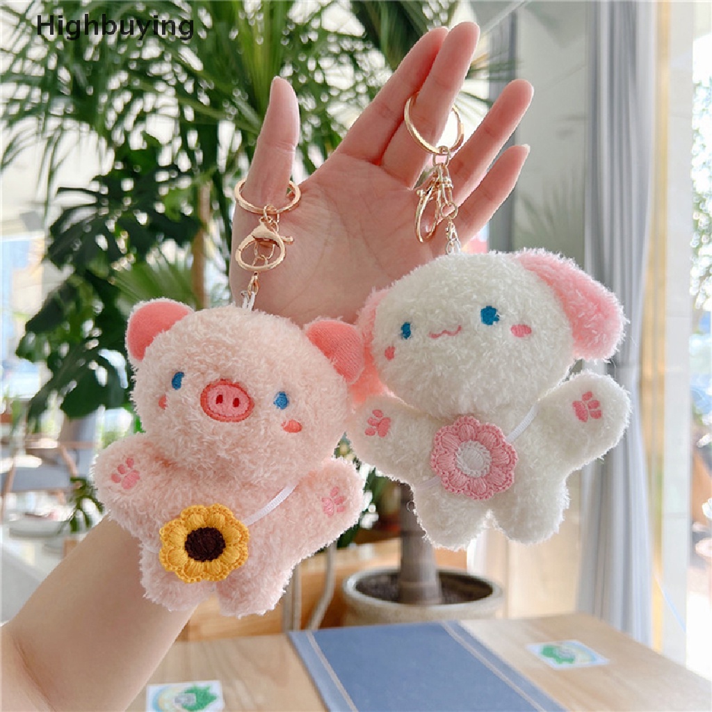 Hbid Lucu Kartun Hewan Plush Doll Gantungan Kunci Boneka Boneka Plush Mainan Gantungan Kunci Keychain Cute Ladies Bag Pria Car Key Ring Tas Siswa Koper Liontin Glory