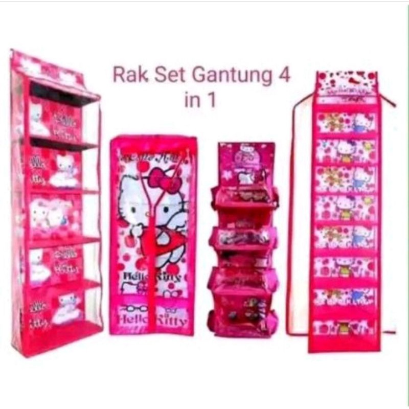 COD SM88 4in1 Rak set gantung rak tas rak sepatu rak jilbab rak kosmetik