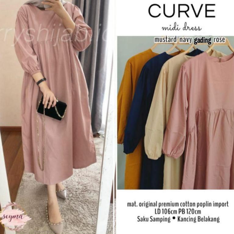 Tren Terbaru CURVE MIDI DRESS SEIKA MIDI DRESS