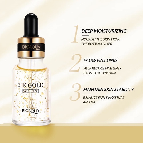 BIOAQUA 24K GOLD SKIN BRIGTENING SERUM 30ML BPOM - SERUM BIOAQUA GOLD