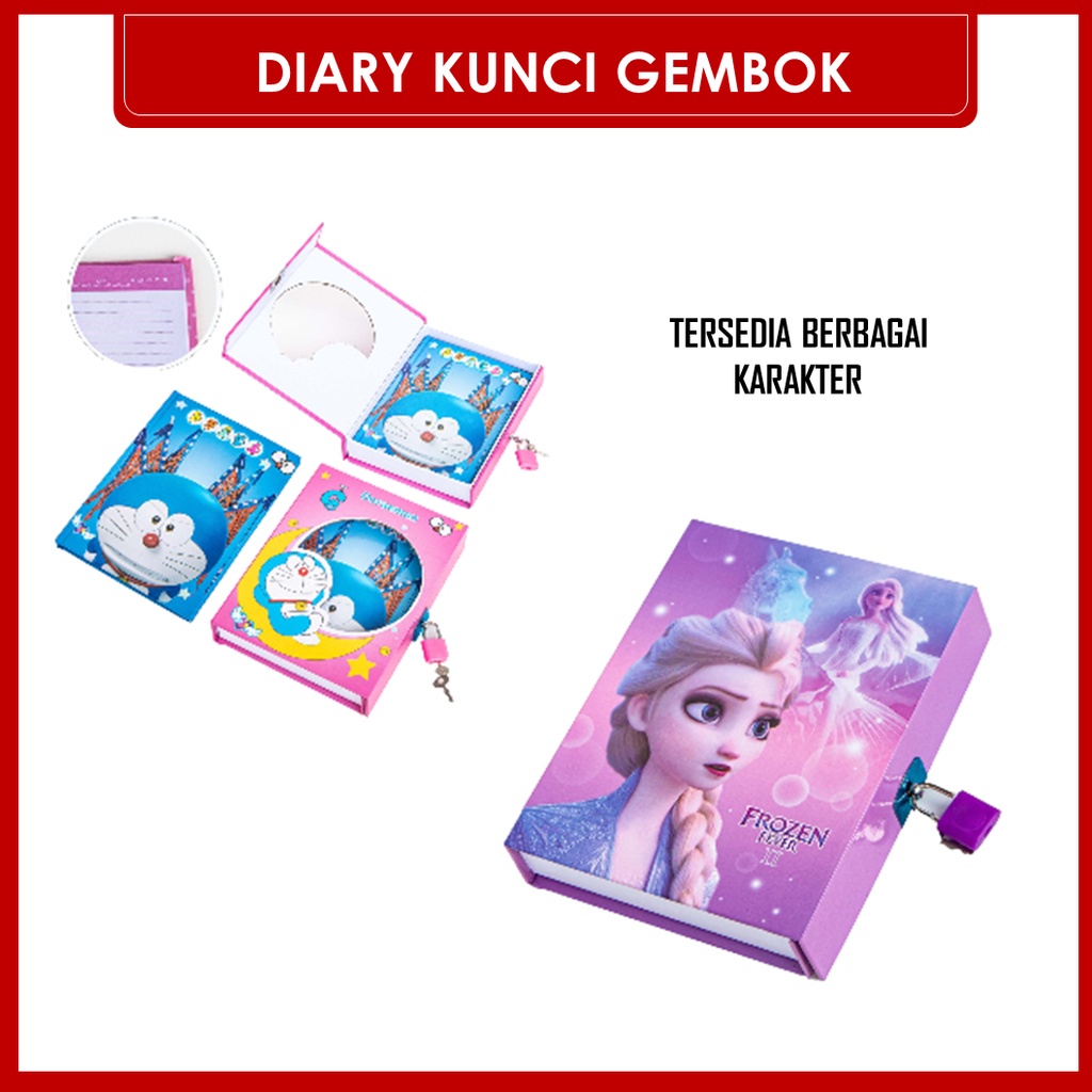 TOKO21GROSIR -- CC64K DIARY KUNCI GEMBOK/ NOTEBOOK GARIS CC64K /BUKU TULIS 1 PAK/NOTE BOOK ESTETIK