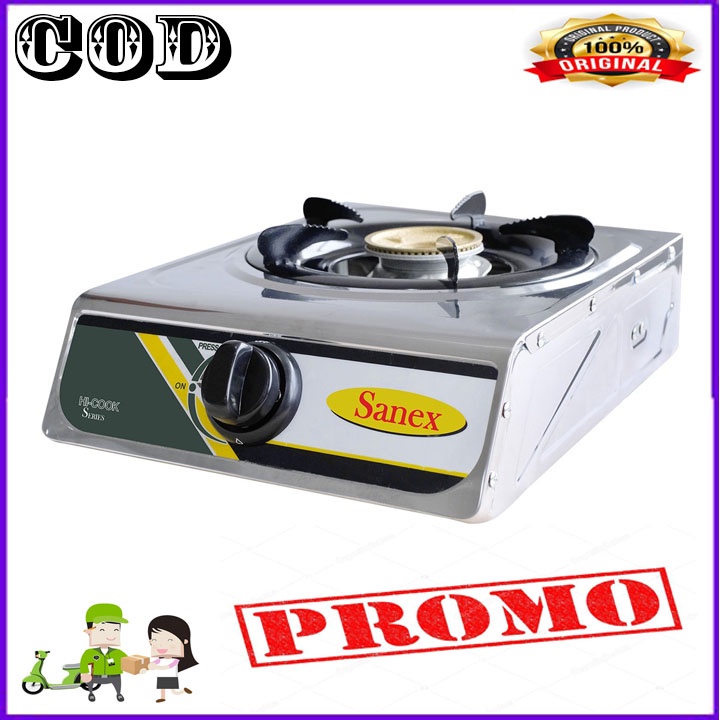 Sanex Kompor Gas 1 Tungku K-808S Stainless Steel ORI BERGARANSI RESMI