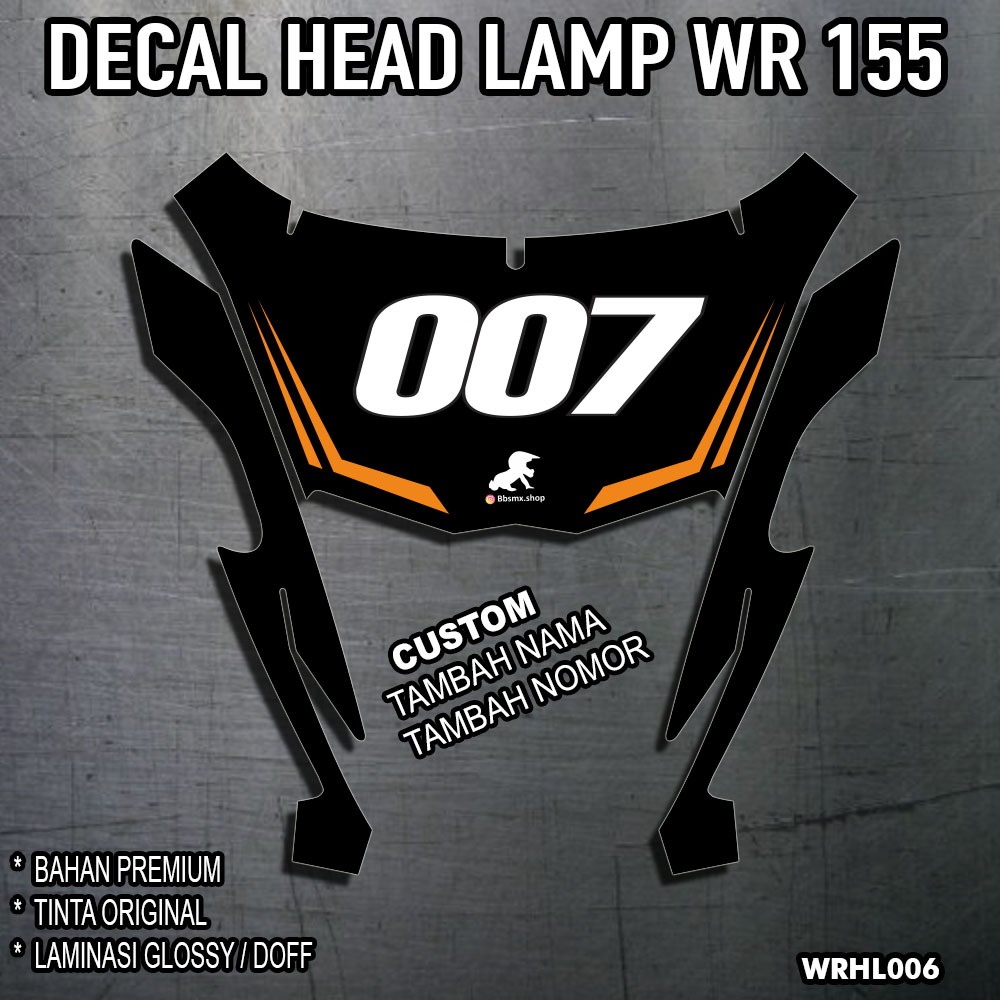 Decal Head Lamp WR 155