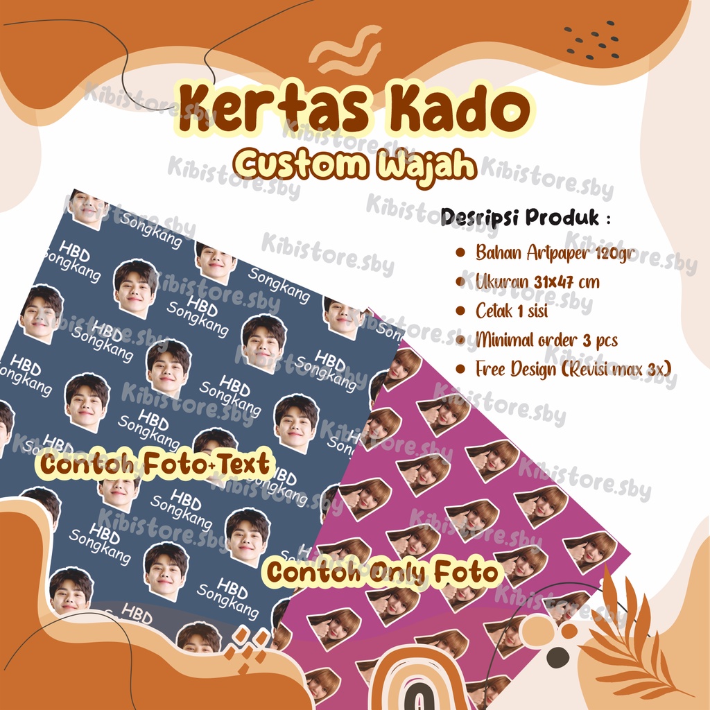 

KIBISTORESBY | KERTAS KADO CUSTOM WAJAH | KERTAS KADO VIRAL | KERTAS KADO FOTO AYANG | FREE DESIGN |