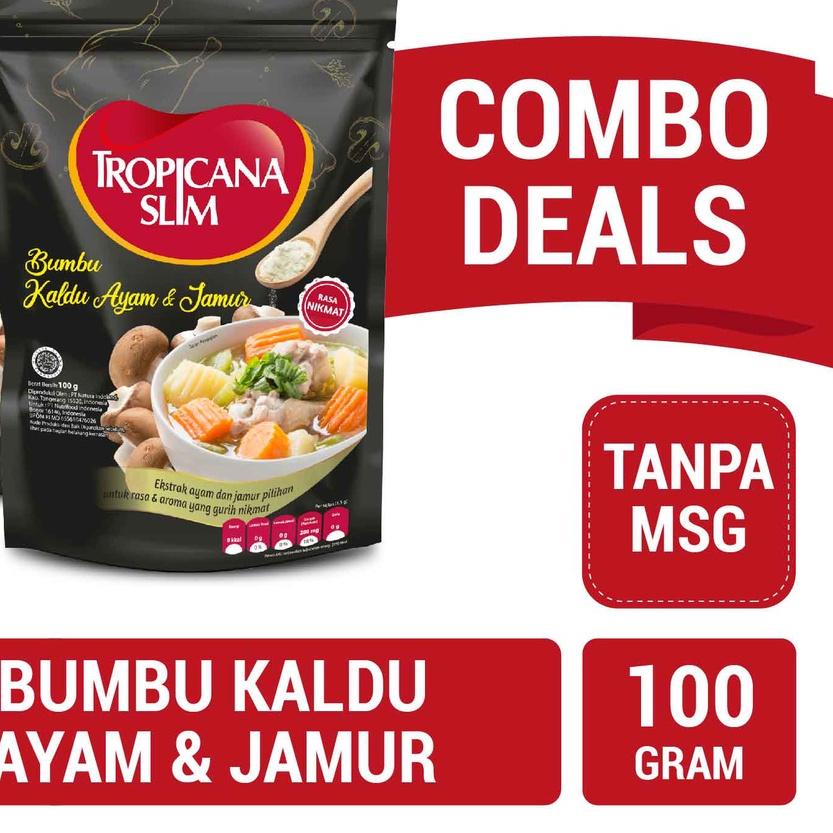 

✭ Twin Pack - Tropicana Slim Bumbu Kaldu Ayam dan r 100 gram - lebih rendah garam dan tanpa MSG ❀