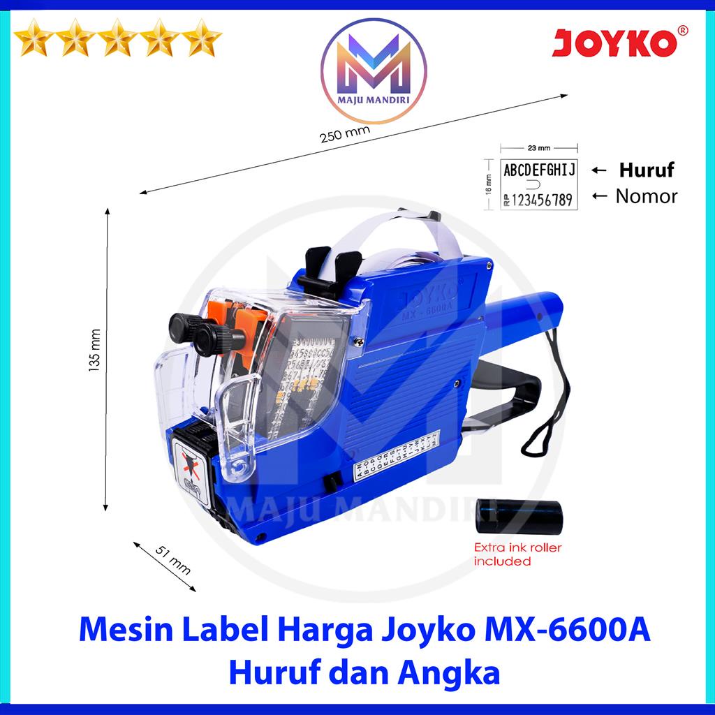 

Alat Label Harga Joyko MX 6600 A ( Huruf )- 2 Baris / Price Labeller MX-6600 N ( Angka ) 2 Line / Mesin Stiker Harga