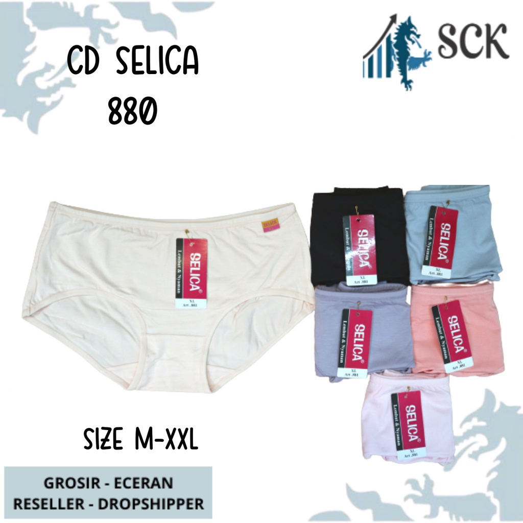 CD SELICA 880 Mini Cewek / Celana Dalam Ukuran M - XXL MODEL MID WAIST / Pakaian Dalam Wanita Seamless - sckmenwear GROSIR