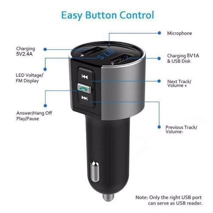 Modulator Bluetooth Transmitter Wireless A1 Car Audio MP3 Player 2 USB