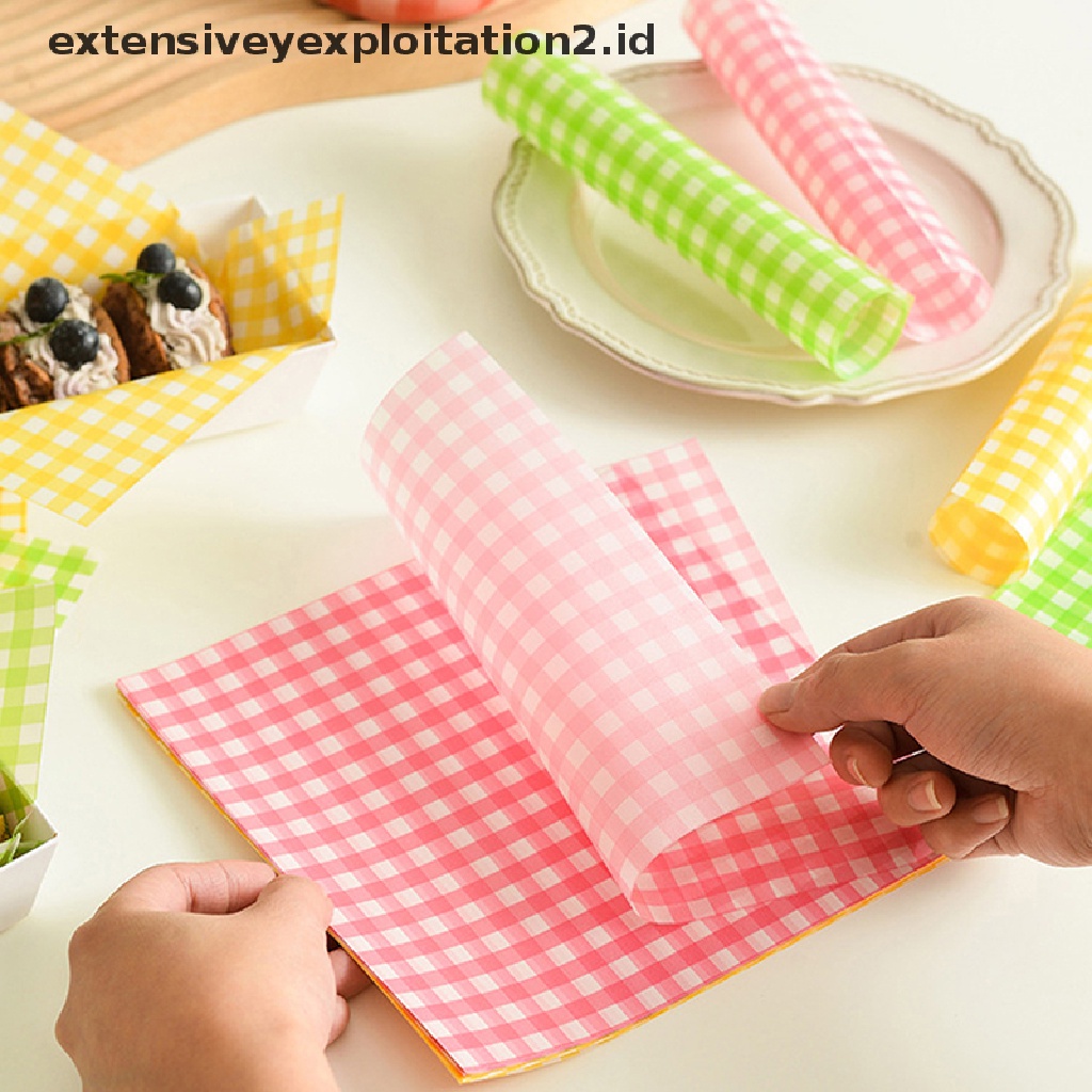 {NEW} 100pcs Wax Paper Sandwich Wrapping Paper Kertas Greaseproof Kertas Penggoreng Udara.