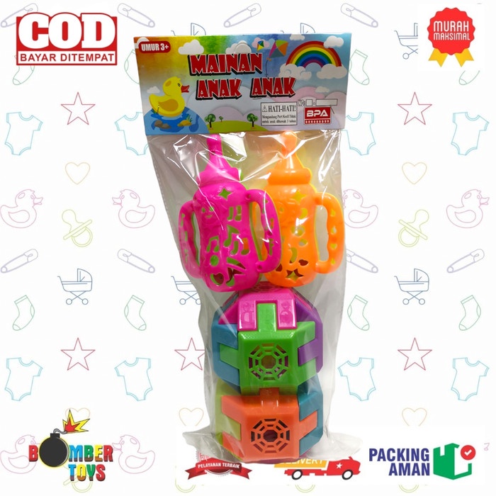 MAINAN ANAK KERINCINGAN BABY TOYS MURAH PUZZLE BONGKAR PASANG DOT BELL