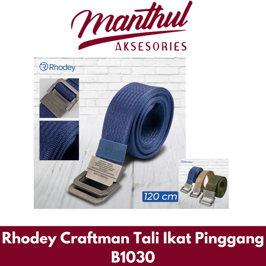 Rhodey Craftman Tali Ikat Pinggang Pria Canvas Buckle Belt - B1030