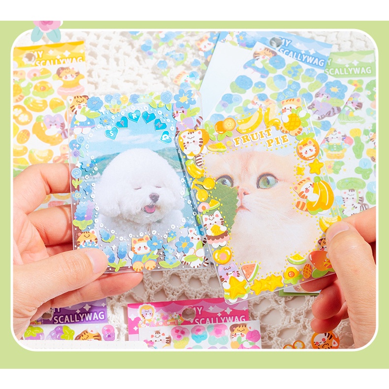 2 Pcs Kartun Manis Seri Meow Tahan Air PVC Tangan Akun Stiker Diy Ponsel Case Kembali Stiker Hias