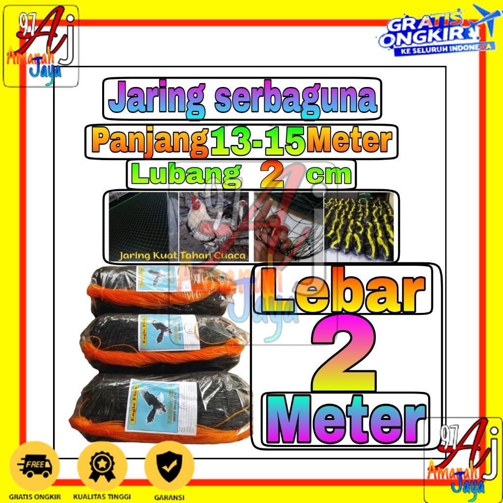 Jaring Pagar Ayam 2 meter / Jaring Lubang Kecil /Jaring Kandang /Jaring Burung / Jaring Taman
