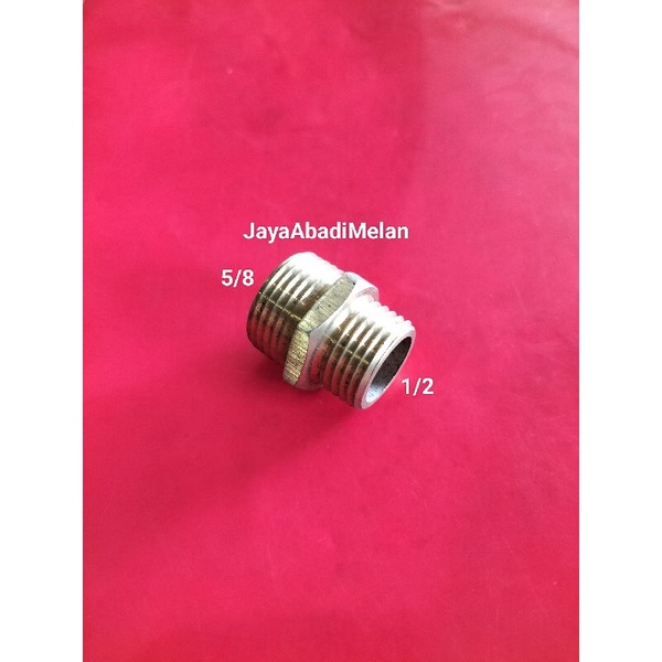 DOUBLE NEPLE KUNINGAN 1/2 X 5/8 / FITING KUNINGAN DOBEL NEPEL 1/2X5/8