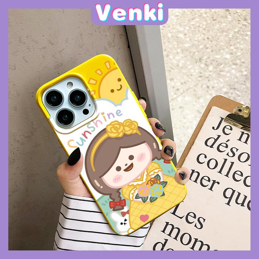 iPhone Case Soft TPU Glossy Yellow Candy Case Cute Sunshine Girl Camera Protection Shockproof For iPhone 14 13 12 11 Pro Max 7 8 Plus X XR