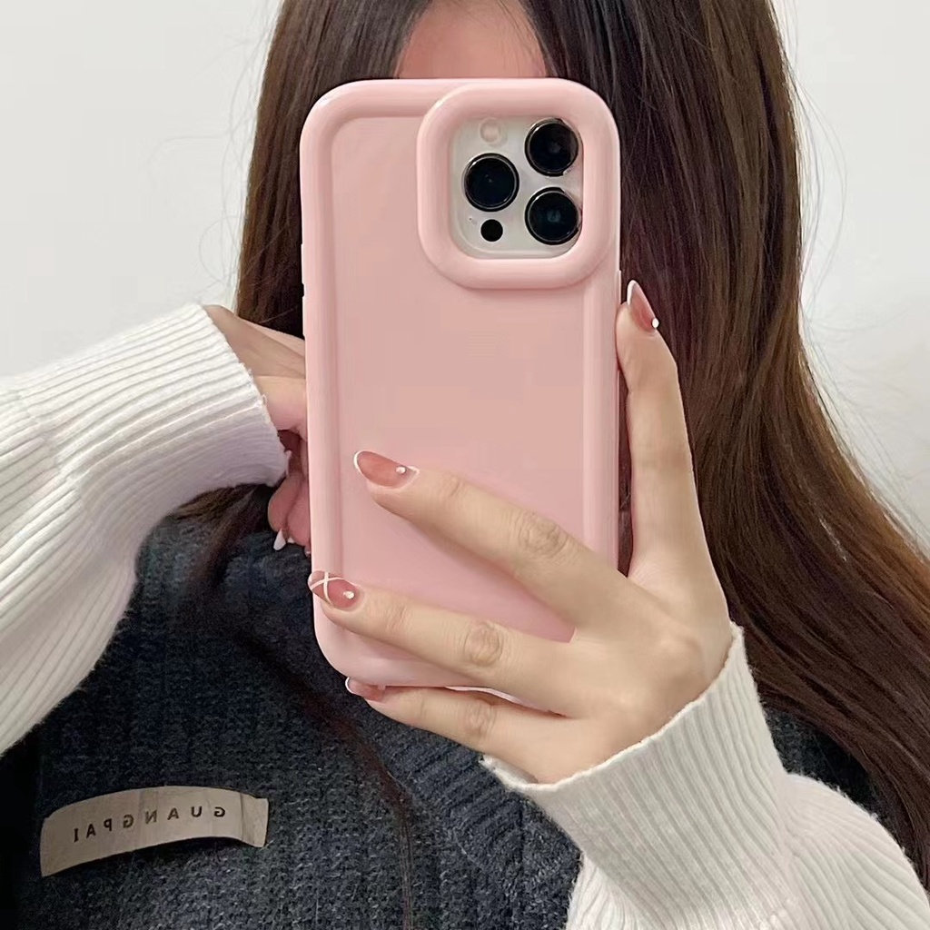 IPHONE Casing Ponsel Anti Jatuh Air-Gelombang Warna Permen Lubang Besar Berlaku Untuk Iphone11 12 13 14 Pro Max X Xs Xr 7 8 Plus Case Cover