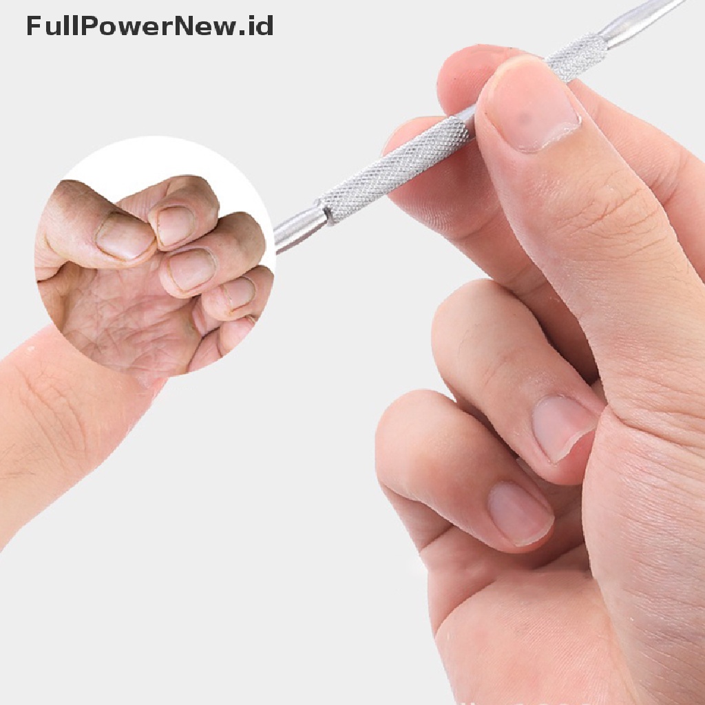 Power 1Pcs Pendorong Kutikula Kuku Pendorong Kutikula Stainless Steel Ganda Manicures Remover ID