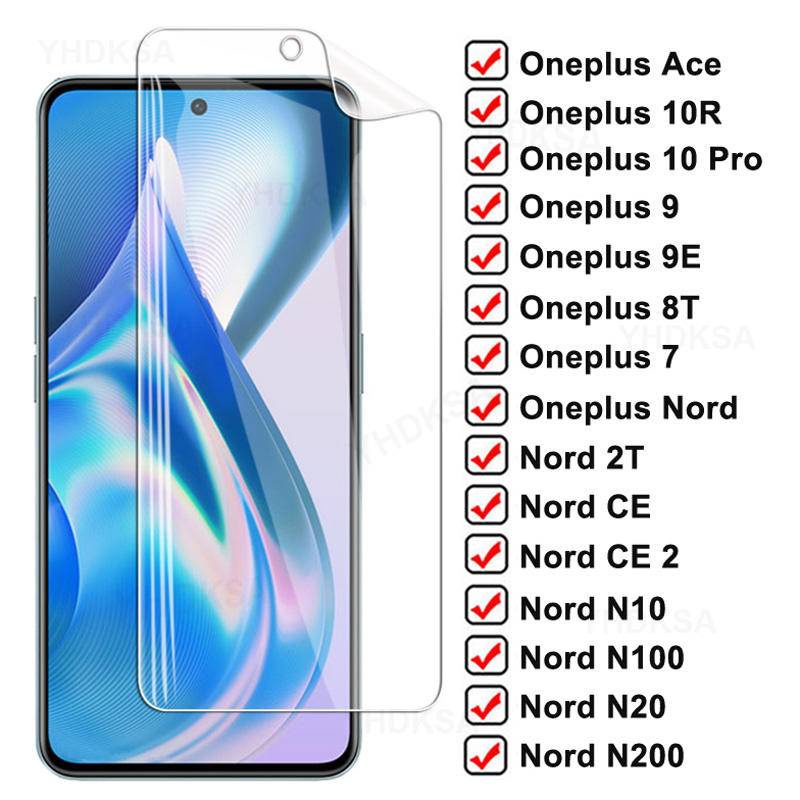 5pcs Untuk OnePlus 8 8T 9 9E 9R 9RT 10 10R 10T Pro Lite Full Cover Hydrogel Film Pelindung Layar Untuk OnePlus Nord Ce2 2T N10 N100 N20 N200 SE Lite 5G
