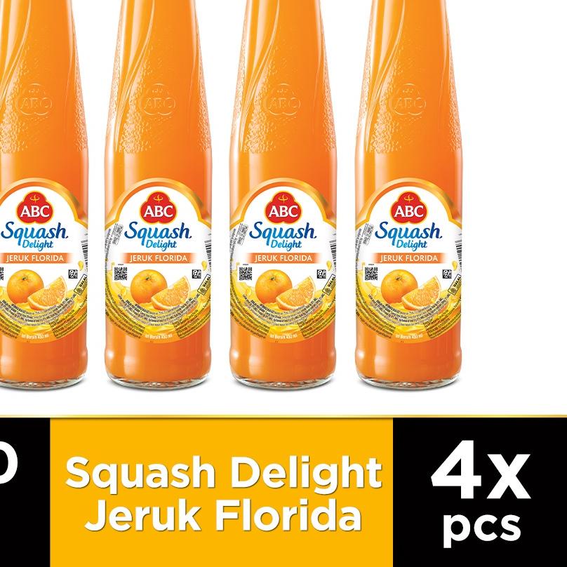 

☉ ABC Sirup Squash Delight Jeruk Florida 450 ml - Multi Pack 4 pcs ✾