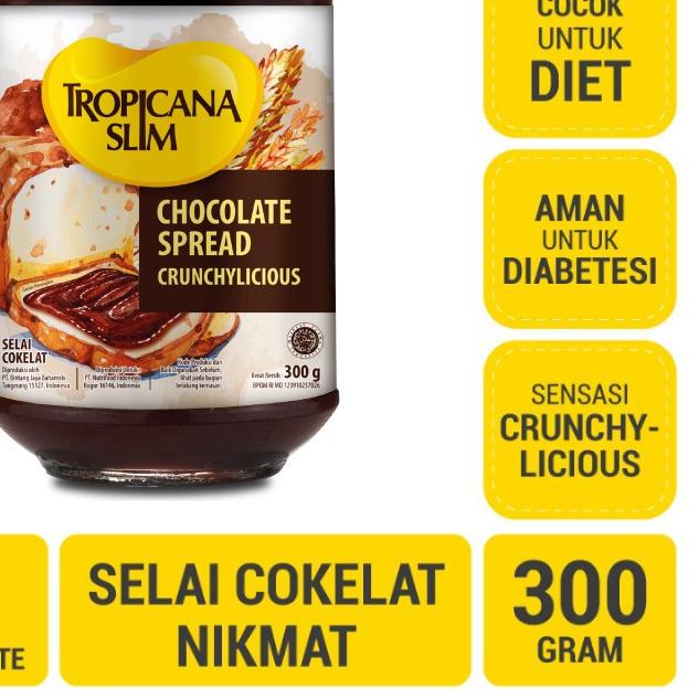 

☺ Tropicana Slim Chocolate Spread 300g - Selai Cokelat Nikmat Tanpa Gula Pasir ✺