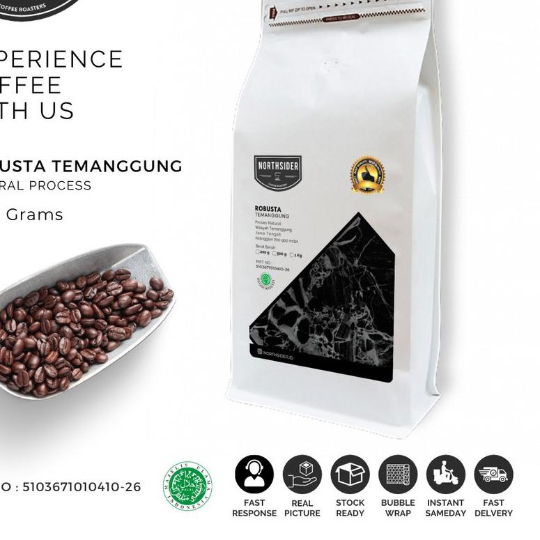 

➩ KOPI BIJI ROBUSTA TEMANGGUNG NATURAL - 1KG NORTHSIDER COFFEE ☚