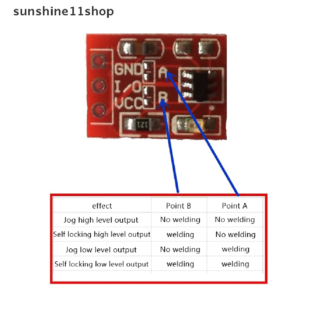 Sho 10Pcs TTP223 Modul Saklar Kunci Sentuh Tombol Switch Sensor Kapasitif Switches Module Self-Locking Single Channel N