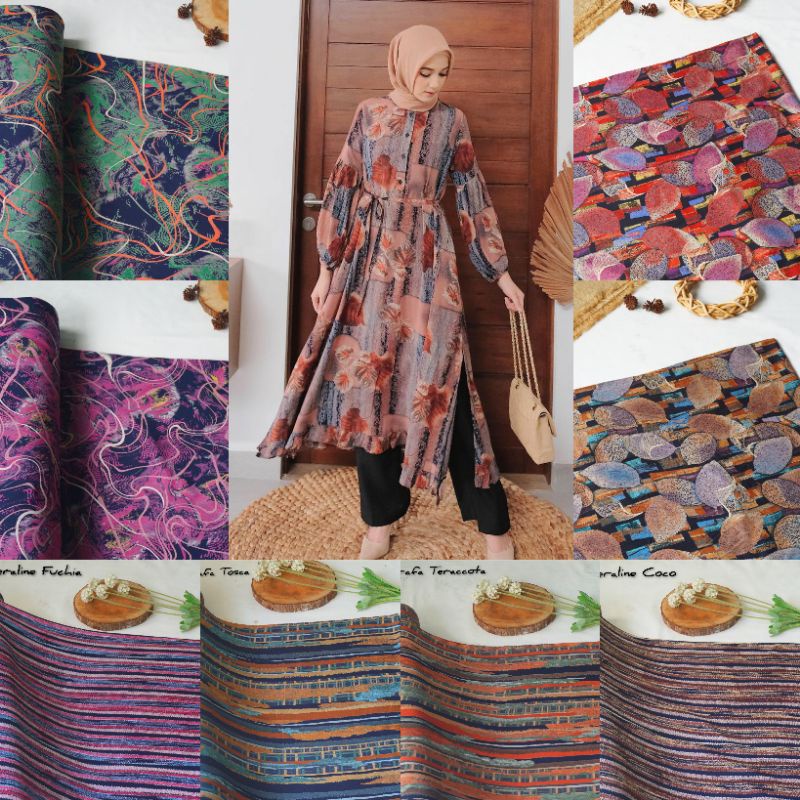 Kain Katun Rayon Viscose Uniqloo Motif Premium Import Kode A