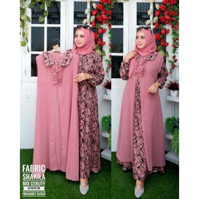 gamis rompi terbaru / gamis rompi / gamis rompi sakila / gamis terbaru
