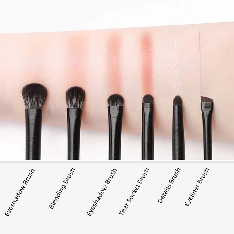 5per6pcs Set Brush Makeup Profesional/Brush Makeup Mata Sintetis Premium/Brush Makeup Kit Untuk Mengaplikasikan Bedak, Eyeliner, Alis, Eye Shadow/Alat Kosmetik Basic Harian