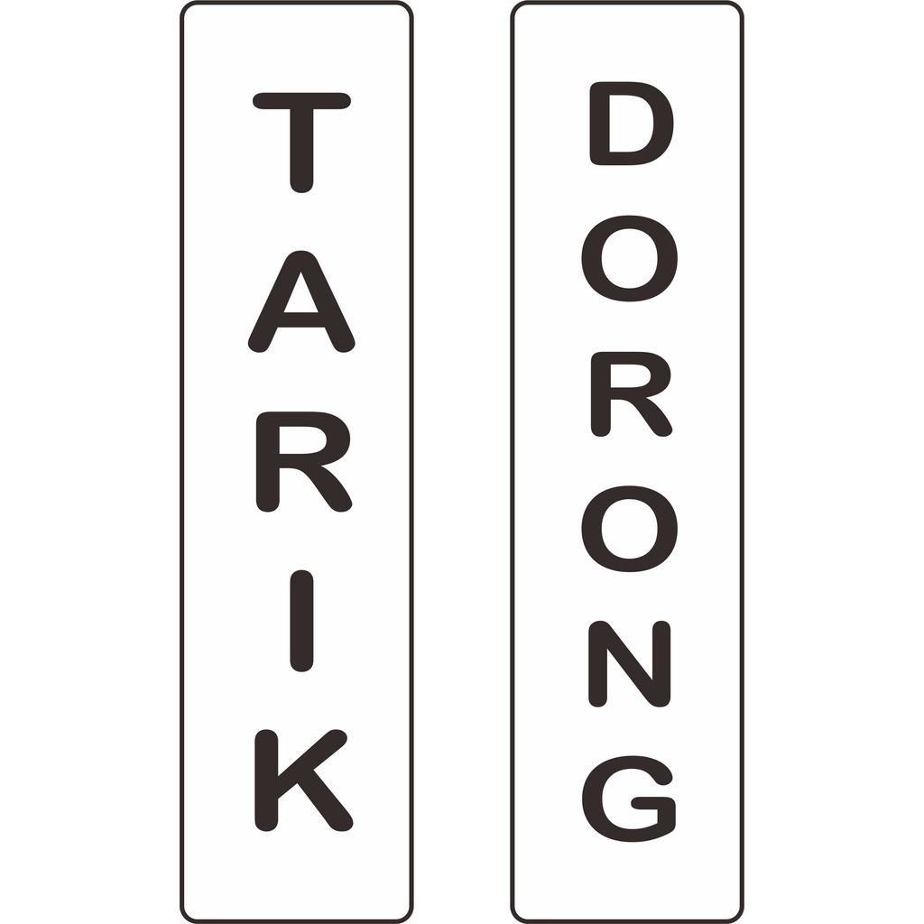 

Akrilik / Stiker Pintu Tarik Dorong Font Hitam