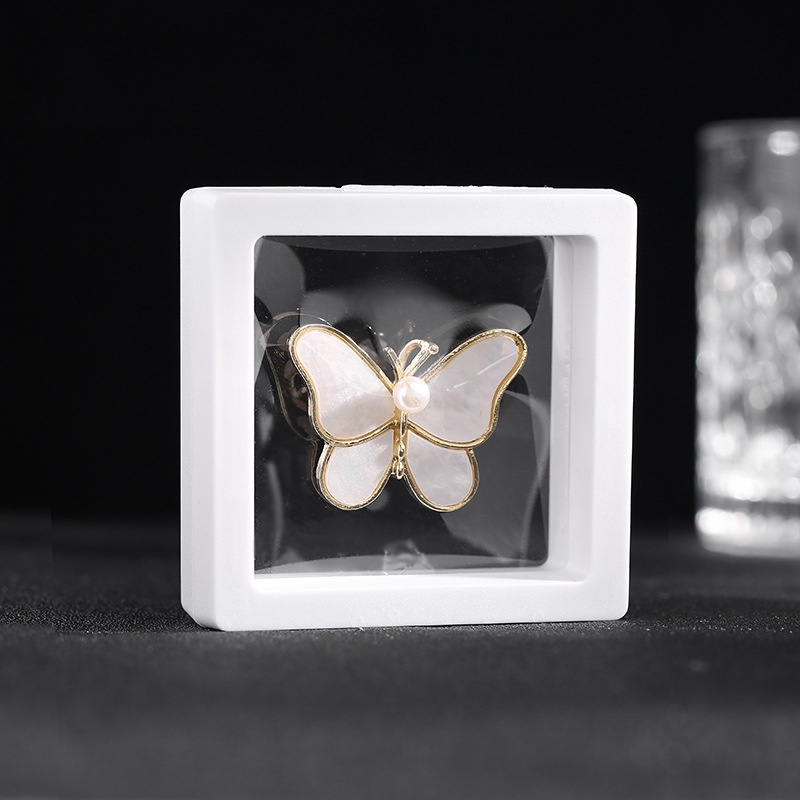 [Harga Grosir] Sparkly Shell Butterfly Bros Pesona Mutiara Buatan Korsase Putih Biru Kuning Butterfly Pin Mewah Aksesoris Wanita Elegan Indah Perhiasan