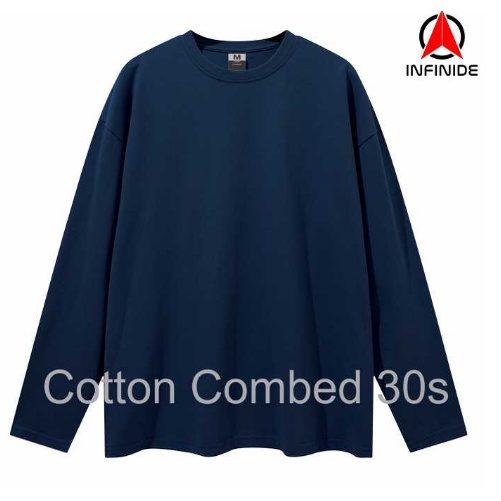 FIURI - Kaos Polos Lengan Panjang Pria/Wanita Cotton Combed Premium Kaos Santai Cowok/Cewek