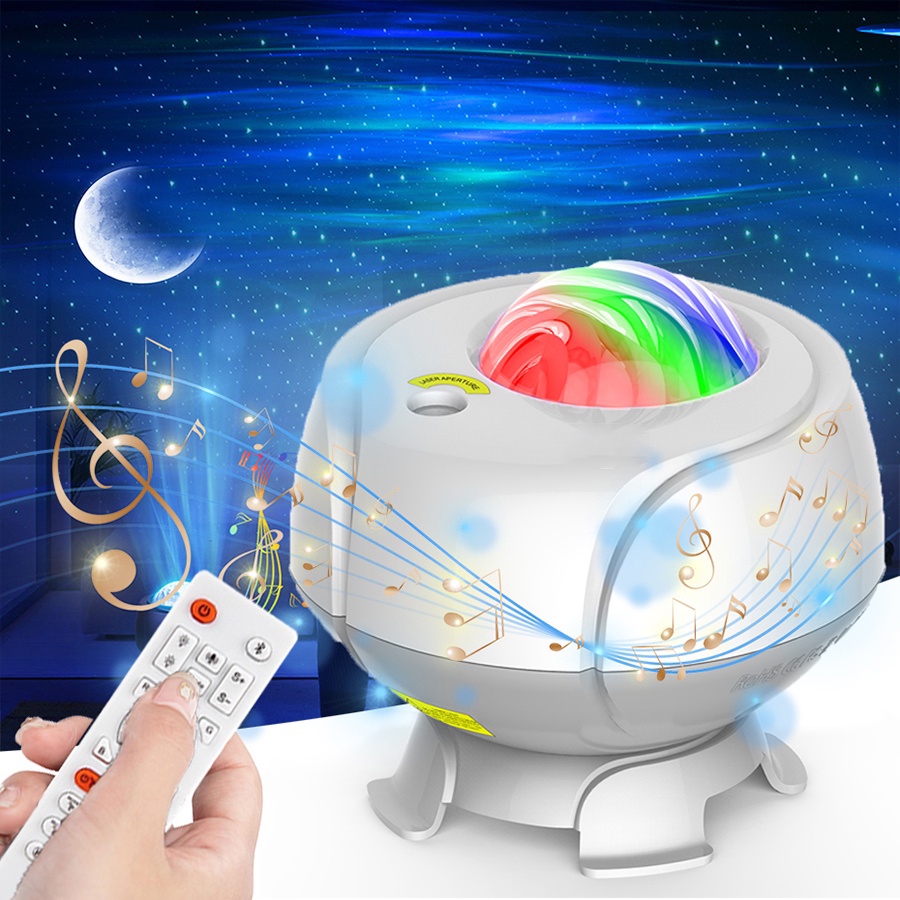 Galaxy Star Projector Night Light Starry Sky Lamp Home Room proyektor langit lampu tidur night Bluetooth Speaker Suasana Romantis Lampu proyektor /Lampu Proyektor Aurora Star Moon/Dream Aurora Star Projector