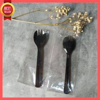 GOS -C405- 1PCS Sendok Garpu 2in 1 - Sendok Garpu Plastik 2 in 1 - 1 pcs Peralatan Makan Half Fork