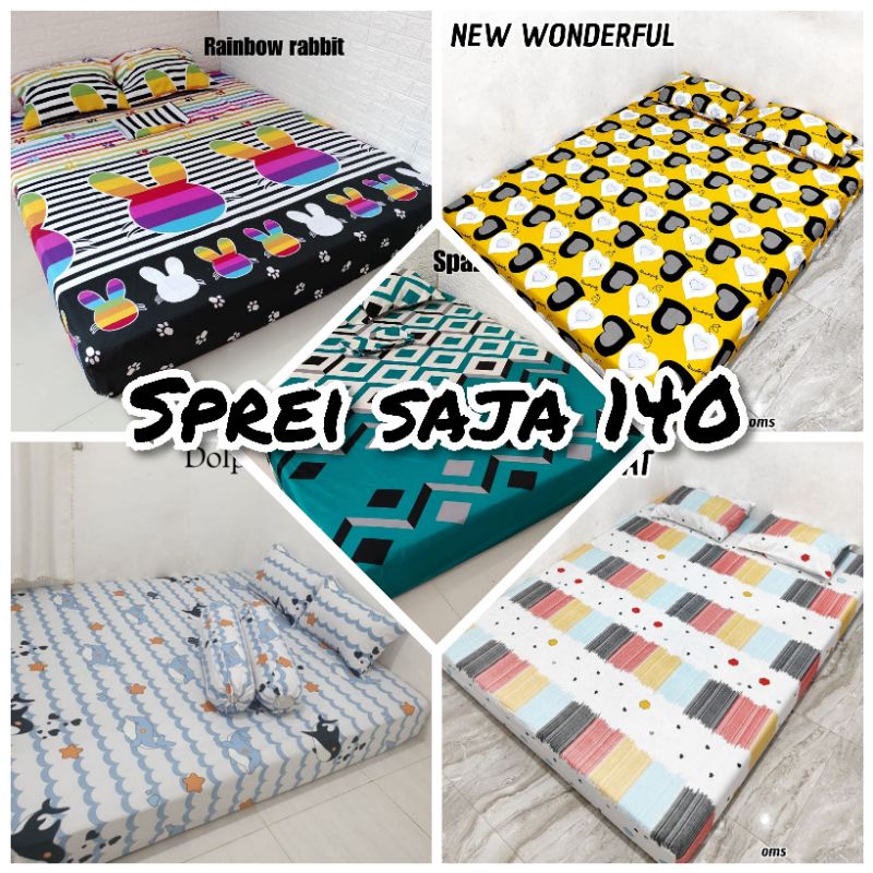 sprei saja ukuran 140x200x20 motif baru
